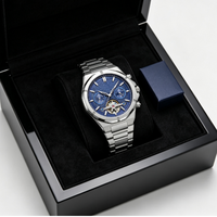 Montre automatique mécanique pour homme, étanche, en acier inoxydable, chronographe squelette, montre de luxe pour affaires