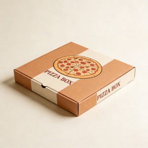 Boîte alimentaire pliable en carton ondulé, écologique, pour livraison de nourriture, conteneur à emporter en kraft écologique pour <span class=keywords><strong>pizza</strong></span> - Product Image 1