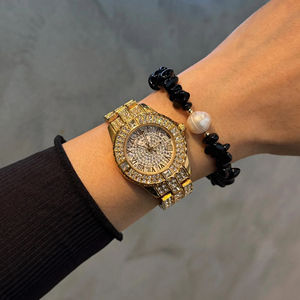 Pulsera Unisex de Obsidiana Negra Natural con Cristal de Sanación Energética y Dije de Perla Auténtica - Product Image 1