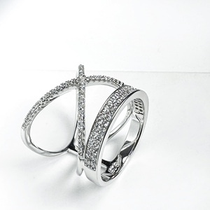 Wholesale Price Wedding Band <strong>Ring</strong> for Women <strong>X</strong> Crisscross 925 Sterling Silver Zircon Moissanite Iced Out Pinky <strong>Ring</strong> Fine Jewelry - Product Image 3