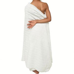 Ensemble Ihram jetable en coton tissé pour adultes avec ceinture réglable et serviette - Pour UMRAH & HAJJ - Assure confort et sécurité - Product Image 2