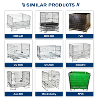 Conteneur de palette en treillis métallique galvanisé robuste, pliable et empilable, personnalisé avec feuille de PP pour le stockage de préformes PET