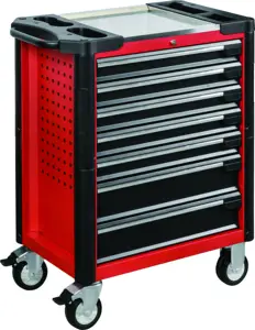 GL3407 7 tiroirs noir armoire à outils Garage chariot à outils plateau en acier inoxydable grande capacité multifonctionnel