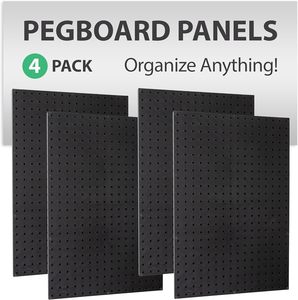 Panneaux suspendus à fixer au mur, écologiques, multifonctionnels, à un seul niveau, non pliables, panneaux perforés pour le rangement d'outils de garage, en plastique noir - Product Image 3