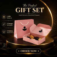 Ensemble de boîtes à pâtisserie roses personnalisées et de sacs en papier, carton alimentaire, emballage cadeau pour pâtisserie, impression de logo