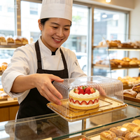 Boîte de boulangerie rectangulaire transparente jetable en PET, conteneur en plastique de haute qualité avec couvercle pour l'emballage de gâteaux et de pains