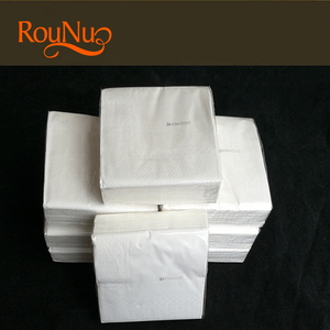 Rounuo geprägte abendessen serviette papier, individuell bedruckte logo, weiß, 100% holz zellstoff, 2 lagen - Product Image 4