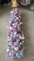 W-FR038 gros jaune soie Rose fleur chemin Table centres de table 200cm fleur artificielle chemin pour la décoration de scène de mariage
