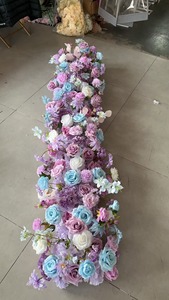 W-FR038 all'ingrosso di seta <span class=keywords><strong>gialla</strong></span> fiore rosa Runner centrotavola 200cm fiore artificiale corridore per la decorazione della fase di nozze - Product Image 3