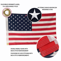 Meilleur prix, drapeaux nationaux en nylon 3x5 pieds de tous les pays, drapeau américain imperméable brodé, drapeaux des États-Unis 90 cm x 150 cm