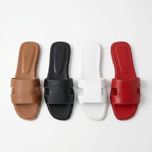 Women Flat Slide <b>Sandals</b> Open Toe Single Band PU Rubber Sole Anti Slip Summer Lounge Slippers Mixed Colors summer slide <b>sandals</b> - Product Image 1