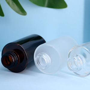 Botella de vidrio de 30ML, botella de suero de aceite esencial redonda esmerilada/transparente/ámbar con cuentagotas para Vasos - Product Image 2