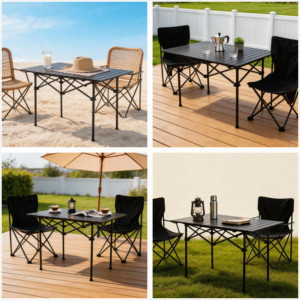 Table de camping pliante Navyice en aluminium grand format, finition mate, 5000g, plateau à lattes haute résistance, pour pique-nique, vente en gros - Product Image 2
