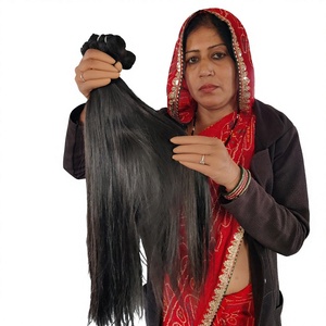 Extensions de cheveux humains brésiliens vierges bruts, lisses et soyeux, fusion Remy, cuticules alignées, de type indien - Product Image 1