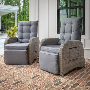 Patio Wicker <strong>Recliner</strong> Outdoor Adjustable Lounge <strong>Chair</strong> with Comfortable Cushion Side Table Footrest All-Weather <strong>Rattan</strong> for <strong>Garden</strong> - Product Image 4