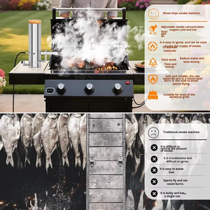 Boîte à fumer électrique pour barbecue avec copeaux de bois pour fumer les saucisses, le bacon, la viande sur le grill et les événements et rassemblements de cuisine en plein air - Product Image 4