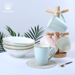 20 Buah Lukisan Tangan Kustom Piring Makan Mewah Perlengkapan Makan Keramik Set Makan Malam Mengkilap untuk Hadiah - Product Image 4