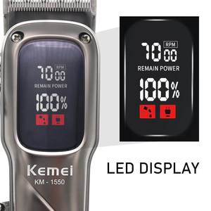 Cortadora <span class=keywords><strong>de</strong></span> <span class=keywords><strong>Pelo</strong></span> Profesional Kemei KM-1550 para Hombre, Pantalla LED, Bajo Ruido, Inalámbrica, Interfaz USB, Máquina <span class=keywords><strong>de</strong></span> Cortar Cabello, Recortadora <span class=keywords><strong>de</strong></span> <span class=keywords><strong>Pelo</strong></span> - Product Image 4