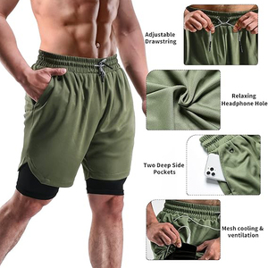 Summer <b>Men's</b> Sports <b>Shorts</b> <b>4</b>-Way Stretch Elastic Waist Quick Dry Windproof Breathable Custom Logo Mid Waist Beach Surf Running - Product Image 6