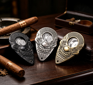 Ensemble de coupe-cigares de haute qualité avec logo personnalisé, en acier inoxydable, coupe en V, guillotine, coupe-cigares de table, accessoires pour fumeurs - Product Image 1