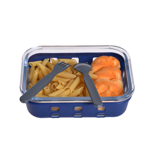 de repas en verre à <span class=keywords><strong>3</strong></span> <span class=keywords><strong>compartiments</strong></span> boîte à <span class=keywords><strong>bento</strong></span> avec couvercles de récipient de stockage de nourriture - Product Image 3