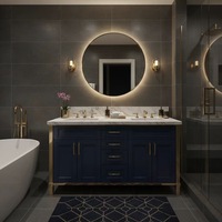 Ensemble de meubles de salle de bain modernes haut de gamme pour hôtels, hôpitaux, appartements, villas, armoire de lavabo modulaire imperméable