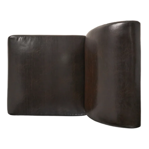 Fauteuil d'appoint moderne luxueux en cuir marron, 1 pièce, avec coussin durable et dossier, structure en bois massif, confortable pour la maison et le bureau - Product Image 6