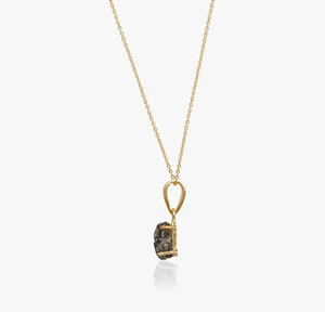 Collar de Diamantes en Bruto Premium con Colgante de Piedra Gris, Elaborado en Oro Sólido, Joyería Hecha a Mano con Cadena para Mujer - Product Image 2