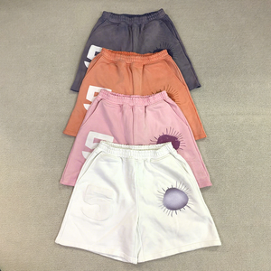 Short baggy personnalisé d'été De Hombre Short de créateur avec impression bouffante Sweat 100% coton délavé à l'acide pour hommes - Product Image 1