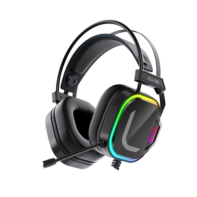 Acestek CLS-200 Wholesale Esports Headset High Quality RGB Backlit Over-Ear Headphone Metal Frame ANC IP65 Waterproof 2.2m Cord