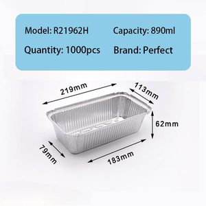 890ml dùng một lần nhôm lá <span class=keywords><strong>container</strong></span> cấp thực phẩm hộp thức ăn nhanh để nướng BBQ Takeaway phục vụ loại quá trình vỉ - Product Image 2
