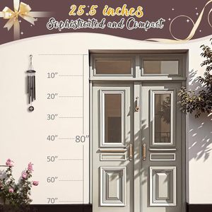 Carillons éoliens commémoratifs : 6 tubes en alliage d'aluminium et crochets pour la décoration extérieure de la maison, carillons éoliens de jardin et d'extérieur - Product Image 6