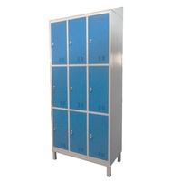 Armoire casier en acier 9 portes de haute qualité avec garde-robe en acier de jambes, armoire de garde-robe
