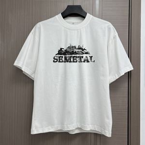 T-shirt en coton 180 g/m² tendance, coupe oversize imprimée à épaules tombantes, col rond, coupe courte et carrée, grammage lourd - Product Image 3