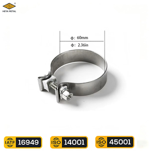 Abrazadera de escape de alta resistencia tipo V de 60 mm, abrazadera de sellado de tubo de escape, abrazadera de junta tórica, abrazadera de escape tipo O para coches - Product Image 1