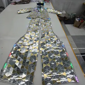 Mono de espejo Traje de moda DJ Club Party Nightclub Stage Dancer Wear Traje reflectante de espejo para zancos - Product Image 2