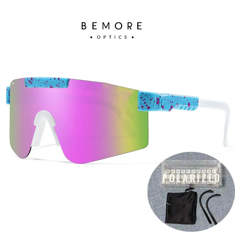 Wholesale Oversized Frame Sonnenbrille One Piece Lens Custom Shades Sports Bicycle Glasses Fashion Cycling Windproof Sunglasses
