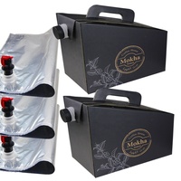 Sachet personnalisé de concentré de café liquide infusé à froid dans une boîte café sur le robinet 1 pochette de 3 litres et 5 litres avec robinet à valve Vitop