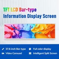 MinewTag - Pantalla LCD Ultra Ancha de 37.6 Pulgadas, Cartel Digital IP65 para Interiores, Pantalla Publicitaria de Texto para Restaurantes, Tiendas Minoristas y Metro