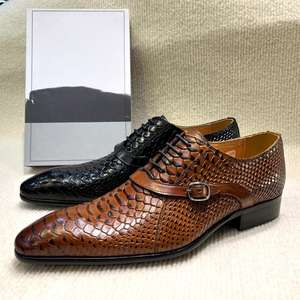 Zapatos de Vestir Formales de Cuero Genuino para Hombre, Hechos a Mano, con Punta en Pico, Elegantes, para Boda, Personalizados y de Alta Calidad - Product Image 1