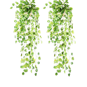 Guirlande de <span class=keywords><strong>Lierre</strong></span> Vert Artificiel, Feuilles de Pommes de Terre, Plantes en Plastique, Faux Feuillage, 2 Pièces, 35 Pouces - Product Image 5