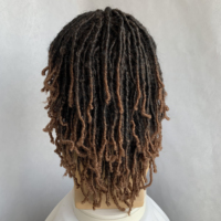 Perruque courte tressée pour jeunes hommes, style afro dreadlocks, en fibre synthétique, superposée, respirante, fausses locks bouclées, résistante à la chaleur, au crochet