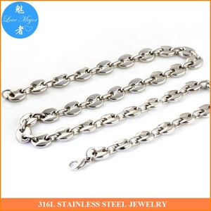 10.5mm uomini chicchi di caffè <span class=keywords><strong>Marina</strong></span> catena collana in acciaio inox - Product Image 3