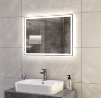 Miroir Mural LED Anti-buée à Capteur Tactile Intelligent, Miroir de Salle de Bain LED Rectangulaire Moderne, 3 Ans d'Éclairage Inclus - Offre Spéciale