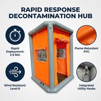 Tente de décontamination d'urgence portable, abri gonflable de décontamination chimique pour site de sauvetage en cas de catastrophe industrielle