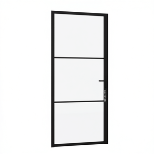 Porte de séparation intérieure Aexpace 36,6x79,3 en aluminium avec verre ESG, design minimaliste, ouverture latérale, isolation acoustique - Product Image 1