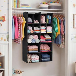 Organizador de Armario Colgante con 14 Compartimentos, 33x15x85cm, Almacenamiento de Ropa de Tela No Tejida para Dormitorio - Product Image 2