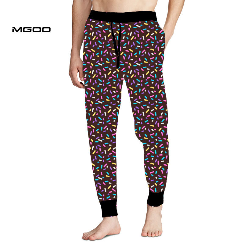 Mgoo Premium Breathable Loose Fit Lounge Pants Men Sublimated Printed Decorative Sprinkles Elastic Waist Pajamas Bottoms 