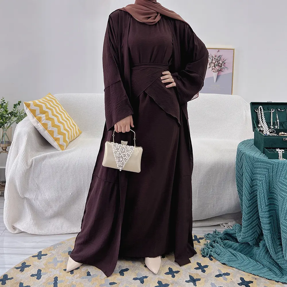 Moderna Đầm Cưới Cô Dâu Xinh Đẹp Cho Nữ Áo Choàng Hồi Giáo Đầm Hồi Giáo Abaya Bộ Ba Món Mẫu Mới Nhất