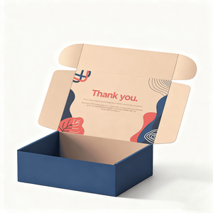 Cajas de Cartón Corrugado Personalizadas con Arte Abstracto Impreso <span class=keywords><strong>para</strong></span> Envíos de Productos Pequeños de Comercio Electrónico, Ropa y Cosméticos - Product Image 1